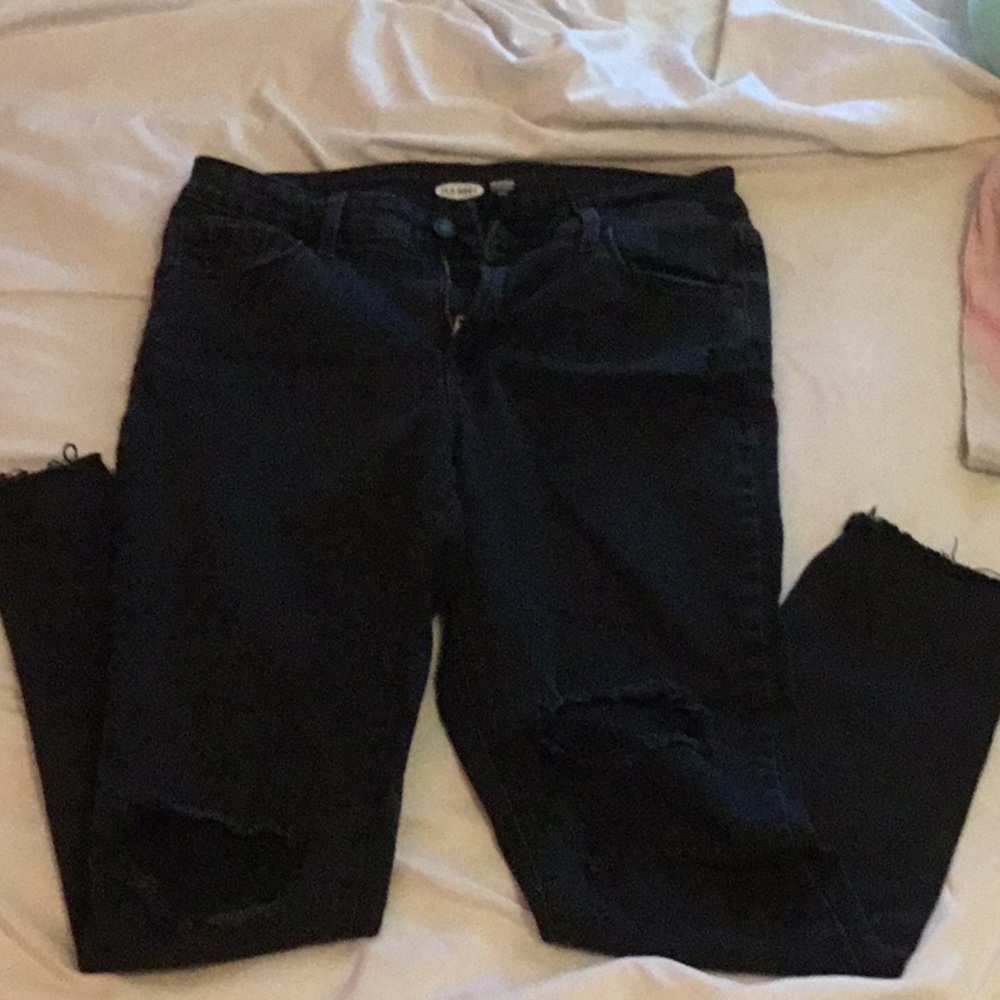 black ripped old navy skinny jeans